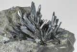 Metallic Stibnite Crystal Spray On Matrix - Xikuangshan Mine, China #175926-3